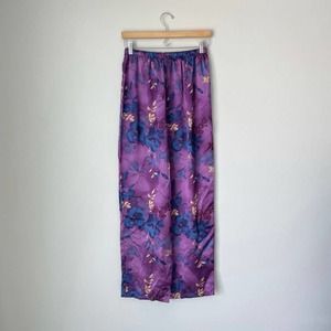 Unbranded Purple Floral Pajama Pants Large